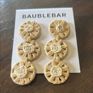 BaubleBar Woven Tan Earrings